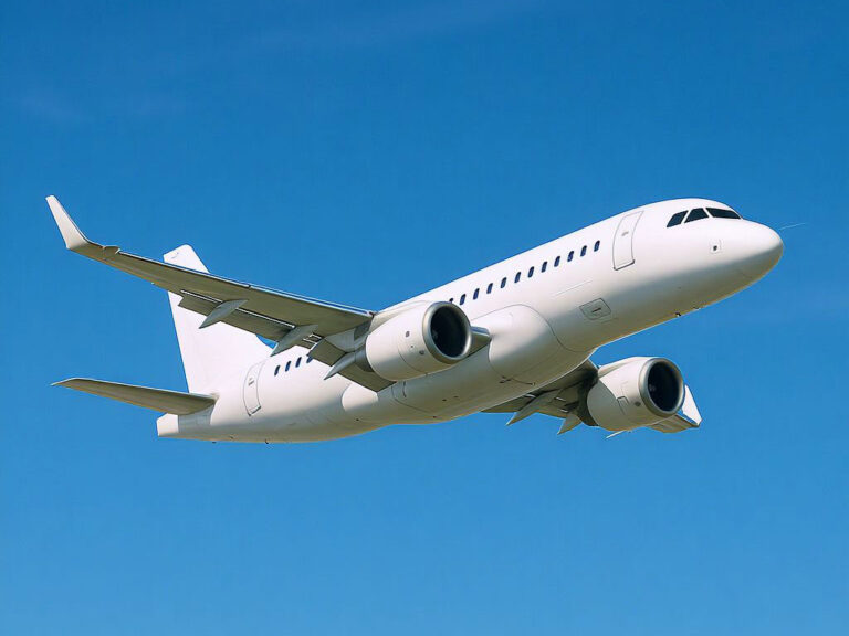 空を飛んでいる航空機